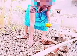 village woman dirty talks telugu fuck with landowner outdoors