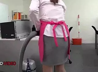 japanese office milf chihiro akino sucks hard before taking creampie at work desk