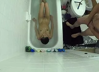 i'm gagging hard on this asian cock in the pool