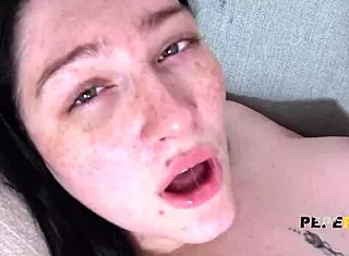 Busty Meraki's tits bounce in rough doggystyle casting