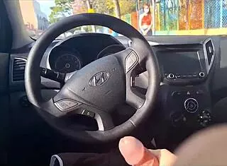 guy risks public car jerkoff near students outdoors