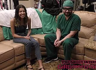 aria nicole's shaved pussy catheterized in latex gloves