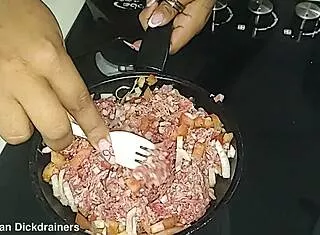 behind the scenes lil latina sizzles in kitchen vol 4