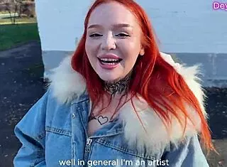 stranger's risky restaurant restroom fuck with big tits redhead wife