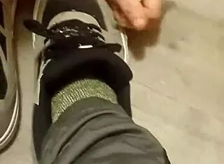 my friend goes wild stomping and trashing my sneakers