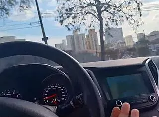 guy risks public car jerkoff near students outdoors