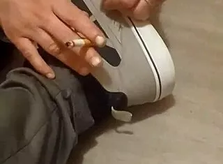 my friend goes wild stomping and trashing my sneakers