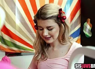 stepsis helps horny virgin stepbro masturbate first time