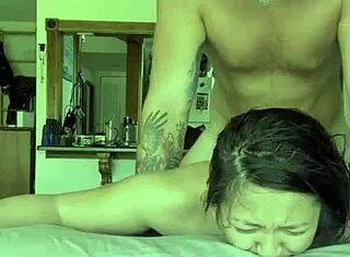 wmaf amateur couple's rough deepthroat gagging leads to passionate creampie