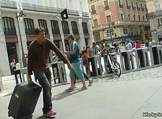 Spanish Street Slut Bound and Paraded for Public Kink Thrills!