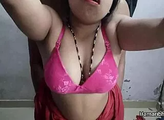 horny indian bhabhi seduces in saree for hardcore desi housewife chudai sex