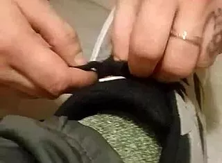 my friend goes wild stomping and trashing my sneakers