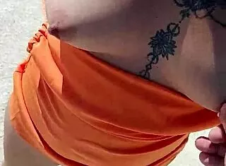 MEXICANA WHORE FLASHES TITS ASS GETS GROPED PUBLIC BEACH