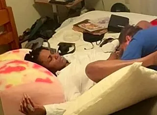 after hours ebony coworker bends over homemade for bedroom doggystyle pounding