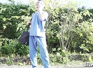 skyler the granny squirts wildly then takes a thick facial cream pie