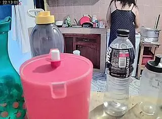 Chubby Wife Voyeur Tease In Kitchen Curves