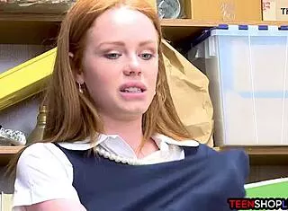 ella hughes ozzie redhead teen caught stealing sucks monster cock