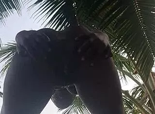 Crazy Bitch Rips Clothes Teasing Stepdad Outdoor Mansion