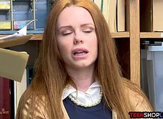 ella hughes ozzie redhead teen caught stealing sucks monster cock