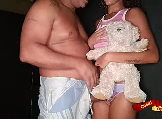 Skinny Asian Latina 18yo slut anal fucked by hot stepdad