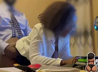 big ass ebony pounds supervisor's cock daily at work