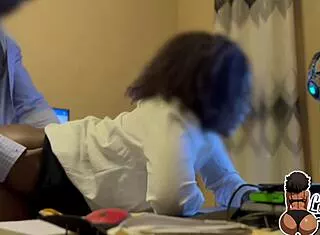big ass ebony pounds supervisor's cock daily at work