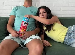 Step Brother Shows Hard Cock During Movie I Offer Tight Ass for Anal