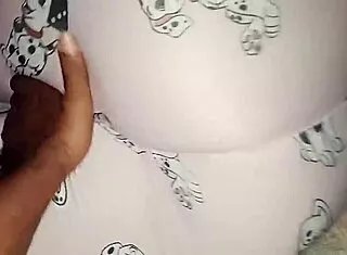 Stepbro sneaks in grabs step sis in pajamas fingers wet pussy till she squirts hard