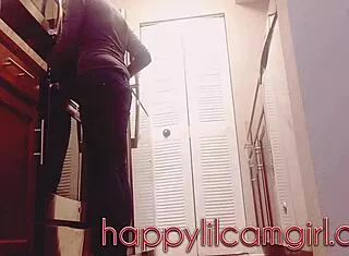 giantess ignores you completely while cleaning kitchen in domination webcam!