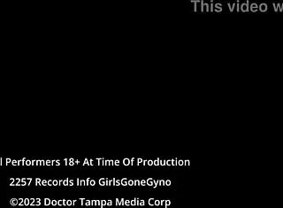 testing latex GLOVES on tanned nurse patient's small tits backstage