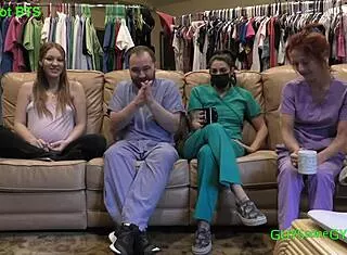 Nurse Maverick Williams Gains Clinical Experience Bent Over In Hospital