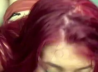 watch this redhead british gymnast deepthroat daddy's cock then ride to shaking leg orgasms pov