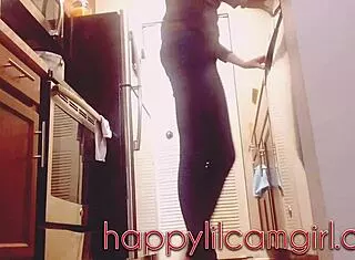 giantess ignores you completely while cleaning kitchen in domination webcam!