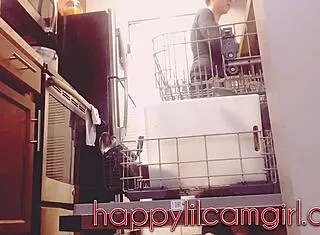 giantess ignores you completely while cleaning kitchen in domination webcam!