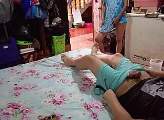 peruvian stepmom catches teen masturbating offers shaved pussy ride