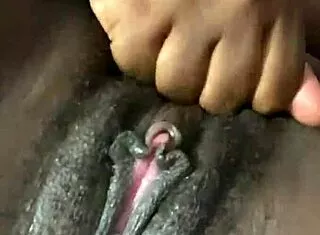 Curious ebony solo girl reveals her horny side