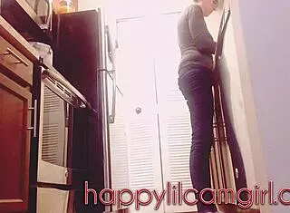 giantess ignores you completely while cleaning kitchen in domination webcam!