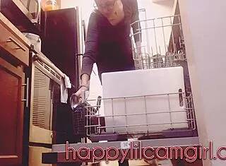 giantess ignores you completely while cleaning kitchen in domination webcam!