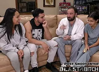 Mia spreads shaved latina pussy for pov cum blast.