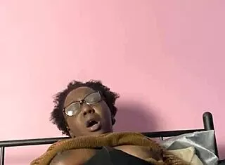 Curious ebony solo girl reveals her horny side