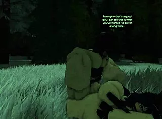 he bends horny military babe over for woods creampie doggy.