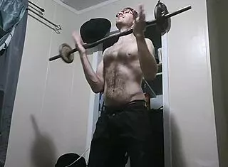 hunghank69 pumps huge monster cock closeup in homemade jerk off workout update spilling cum everywhere