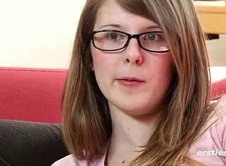 ersties cute brunette babe massages feet rubs hairy pussy clit