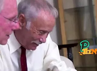 kinky grandpa can't stop bangin this lovely shaved teen babe