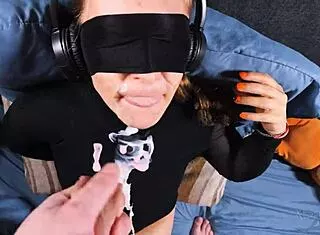 Turtleneck and face covered in cum and yogurt taste game