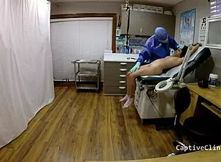 Blindfolded brunette latina spreads shaved pussy missionary backstage moan