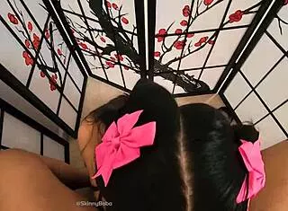 asian slave drinks pee then takes daily face fucks!