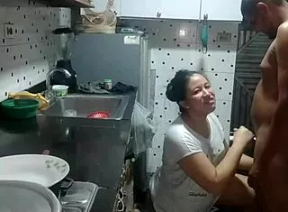 stepsis's boyfriend can't resist my fat ass, fucks kitchen creampie pov