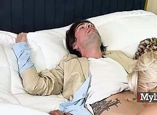 Blonde Milf Deepthroats in Steamy Graduate Parody Scene