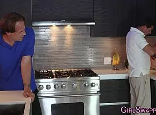 Teens Ride Stepdads in Taboo Cum Swap 4some